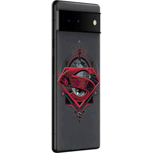 DC Comics Superman Grey Eye Collage Google Pixel 6 Pro Skin